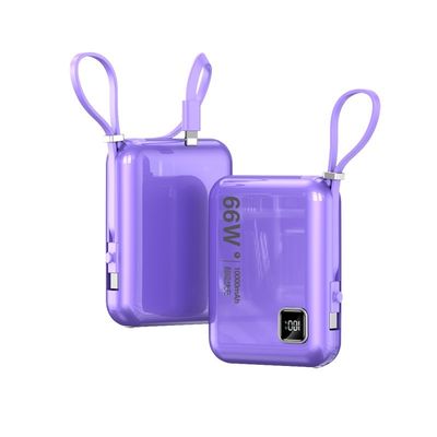 66W 10000mAh Type C PD Mobile Phone Fast Charging Power Bank Plastic Li-polymer Battery