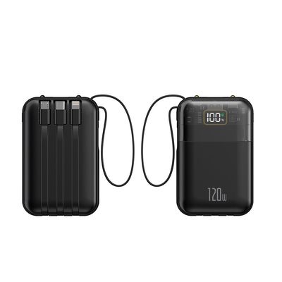 10000mah Portable Power Bank with Over-discharging Protection and Built-in Cables