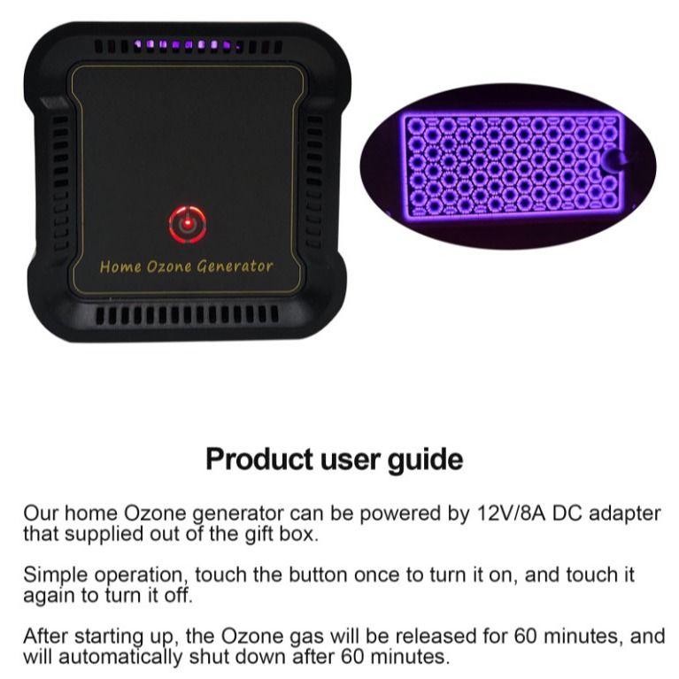 12V/8A safe voltage Ozone Machine Generator Creator Ozone Gap For home cleanning 10g/Hour