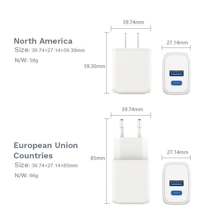 20W QC3.0 PD Power Adapter Usbc Computer Charger Fast Charging