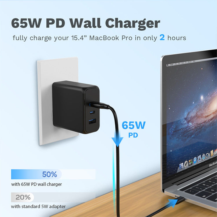 RoHS UAP653 PD Power Adapter USB C Wall Charger For Laptop