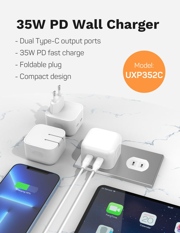 20V 35W Type C PD Power Adapter Wall Charger Foldable