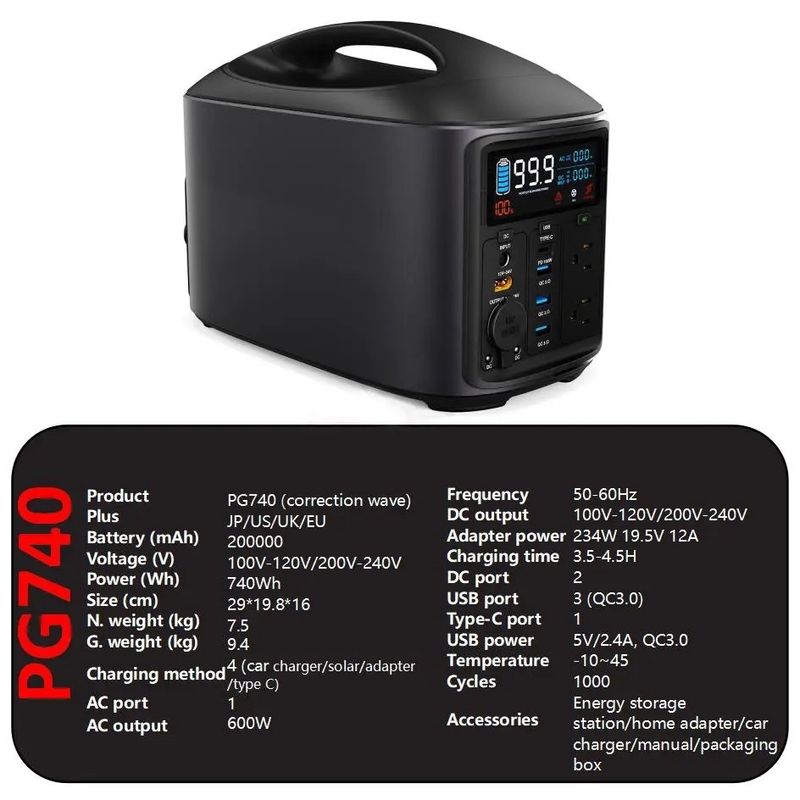 AC Charging 600 Watt Portable Power Station Portable Electricity Generator