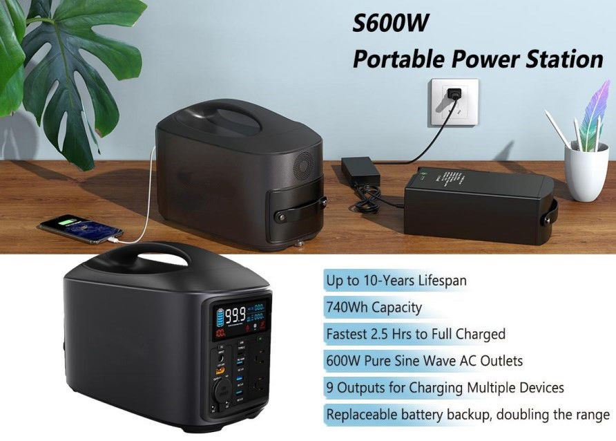 OEM Car Lithium Portable Power Station 600w 12V 10A