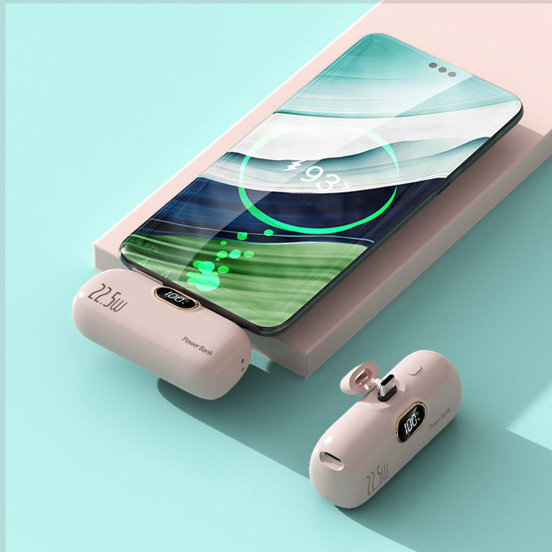 Outdoor High Capacity 5000mAh Power Bank with LED Display and Quick Charge Cable