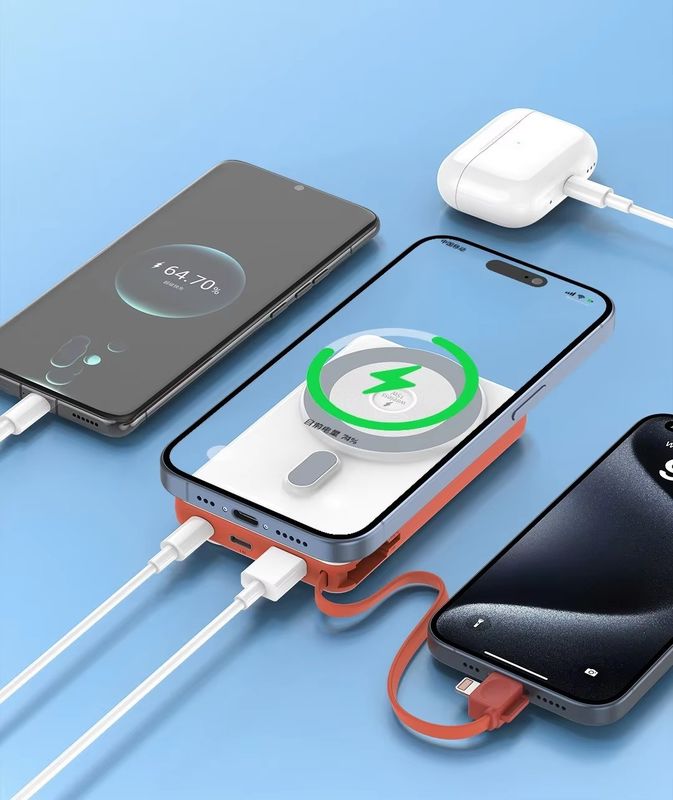 15W QI Magnet Wireless Power Bank 10000mAh with Holder for Mobile Phone Watch 3 in 1 Wireless Charger