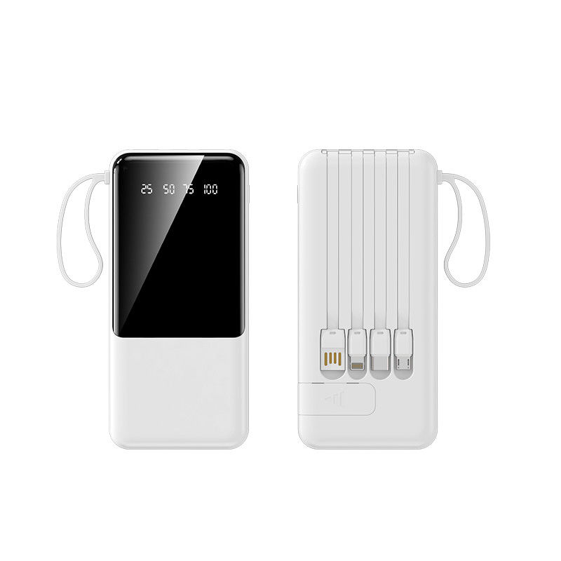 Portable 4 in 1 Cable Power Bank with Over-discharging Protection and Apple Interface