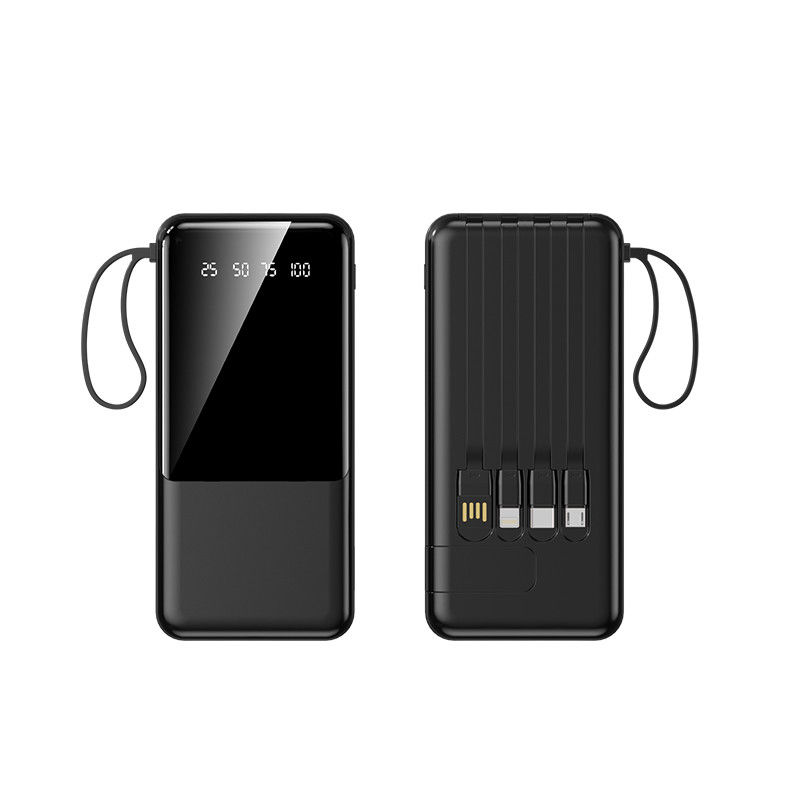 Portable 4 in 1 Cable Power Bank with Over-discharging Protection and Apple Interface