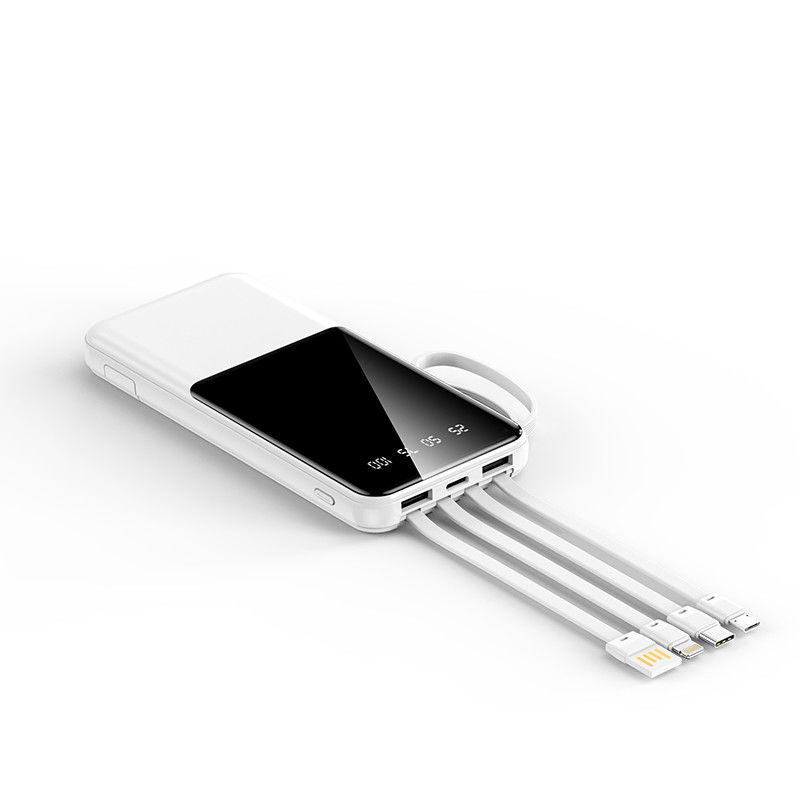 Portable 4 in 1 Cable Power Bank with Over-discharging Protection and Apple Interface