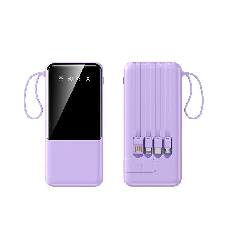 Portable 4 in 1 Cable Power Bank with Over-discharging Protection and Apple Interface
