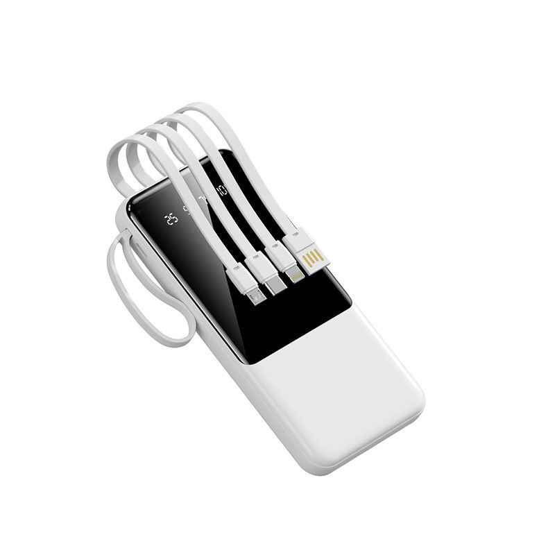 Portable 4 in 1 Cable Power Bank with Over-discharging Protection and Apple Interface