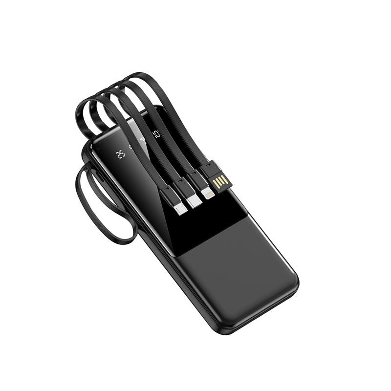 Portable 4 in 1 Cable Power Bank with Over-discharging Protection and Apple Interface