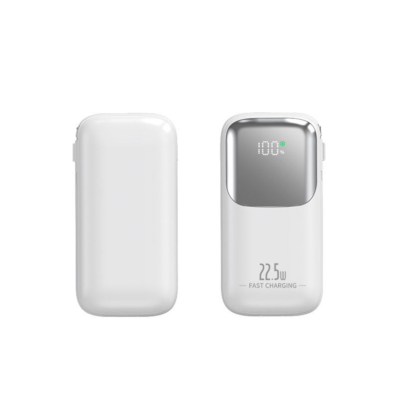 Portable 10000mAh Pocket Power Bank With 2 Cord PD 22.5W Fast Charging LED Display USB-C Output