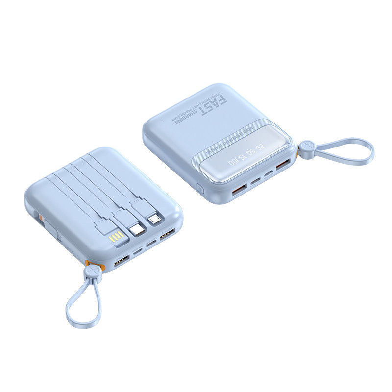 PD22.5W 3.0 Ultra Slim 10000mah Powerbanks with Type-C Input and LED Display Blue Color