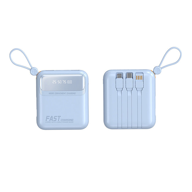 PD22.5W 3.0 Ultra Slim 10000mah Powerbanks with Type-C Input and LED Display Blue Color