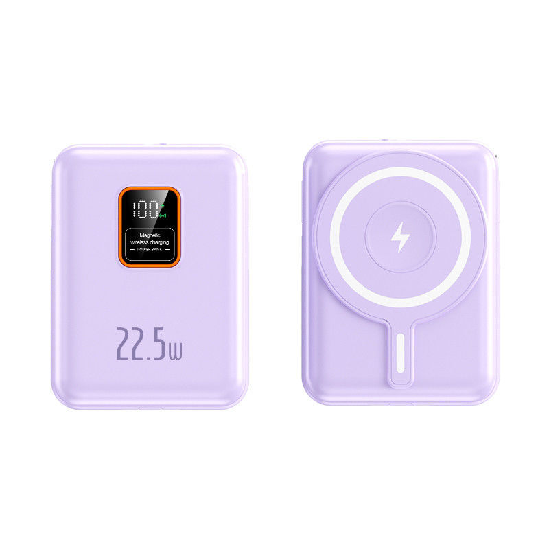 Built In Cables Fast Charging Portable 15W 10000 Mah Smart Wallet With Power Bank And Wireless Charger
