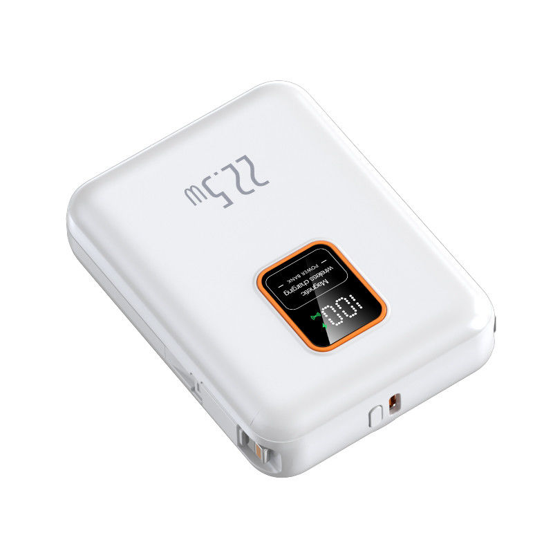 Built In Cables Fast Charging Portable 15W 10000 Mah Smart Wallet With Power Bank And Wireless Charger