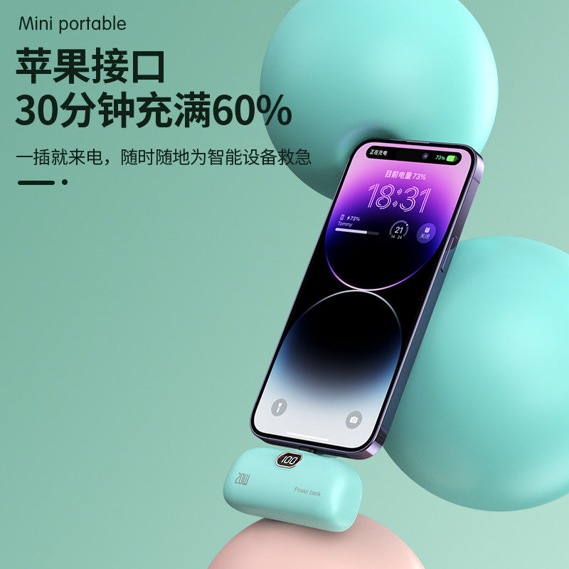 PD USB Type C Fast Charging Power Banks Travel Capsule Small Portable 20W 5000mAh