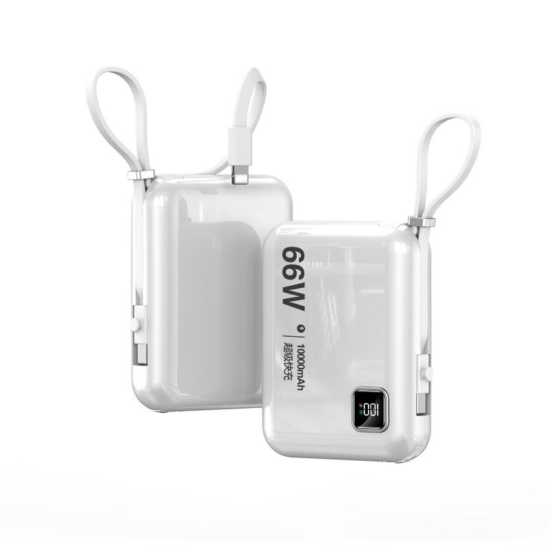 66W 10000mAh Type C PD Mobile Phone Fast Charging Power Bank Plastic Li-polymer Battery
