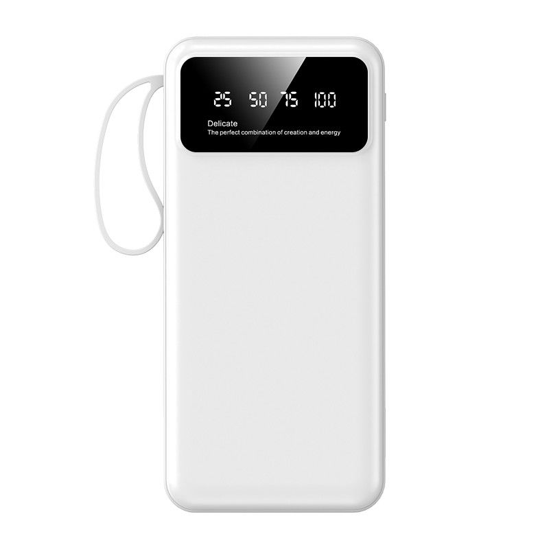 Built-in Data Line 10000mAh Battery Charger Power Bank with USB Outputs and LED Display