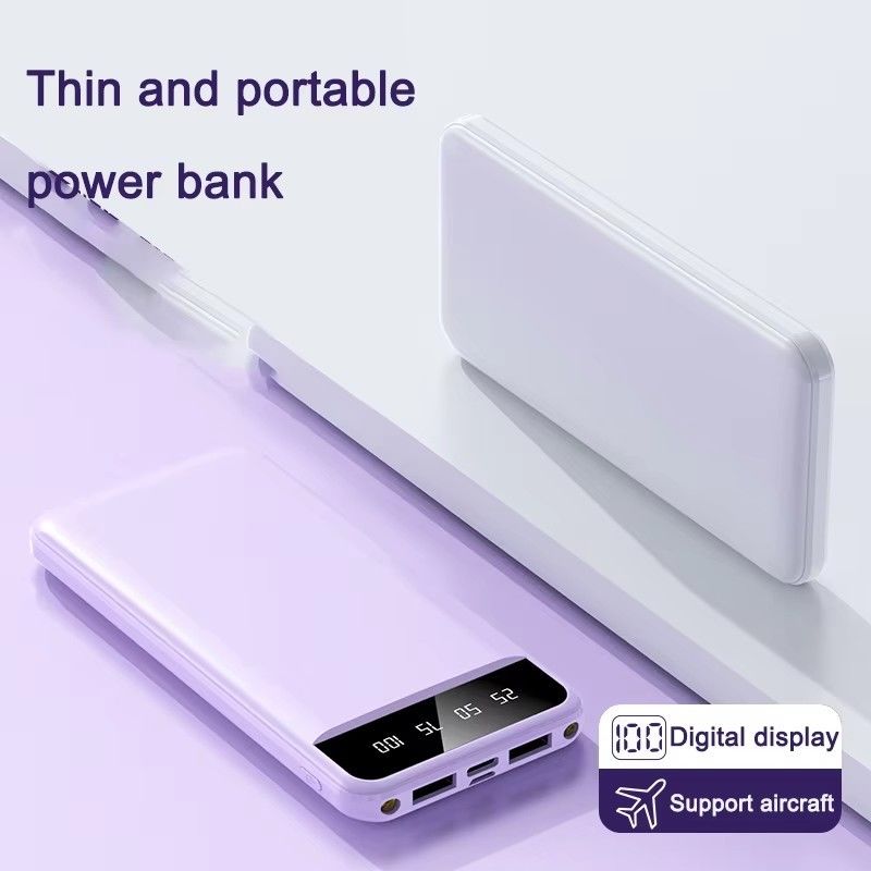 10000mah Ultra Thin Power Bank with TYPE-C Input Interface and 5W Output Power