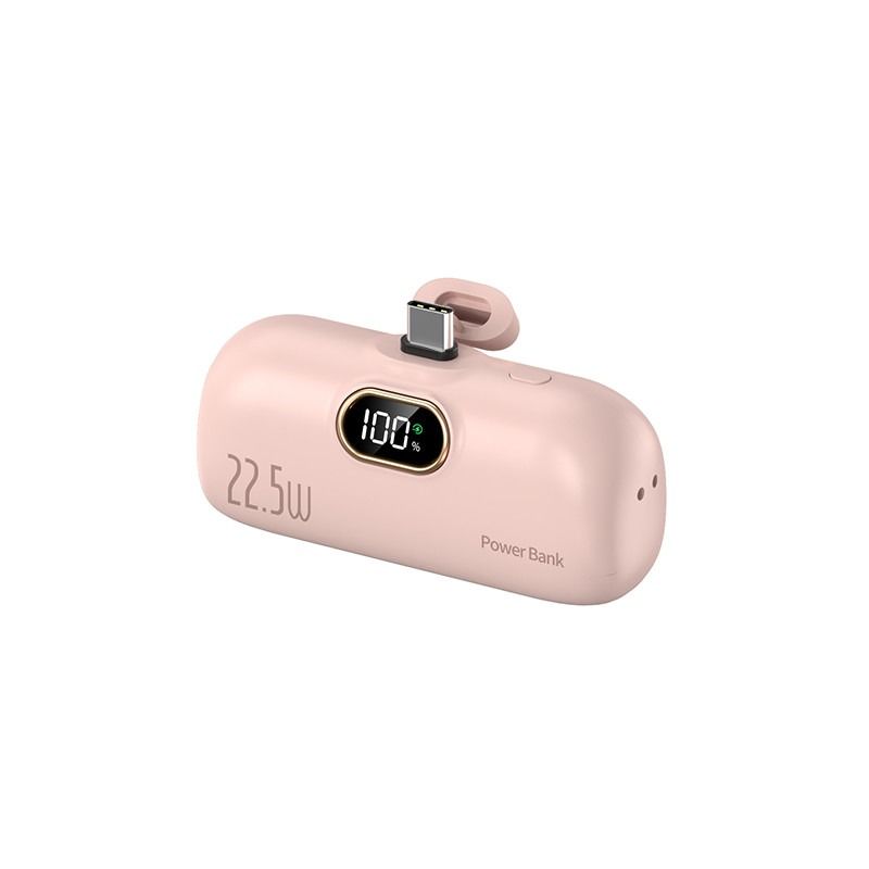 ABS 5000mAh Portable Power Bank Custom Logo Mobile Mini Charger with Type C Output Interface
