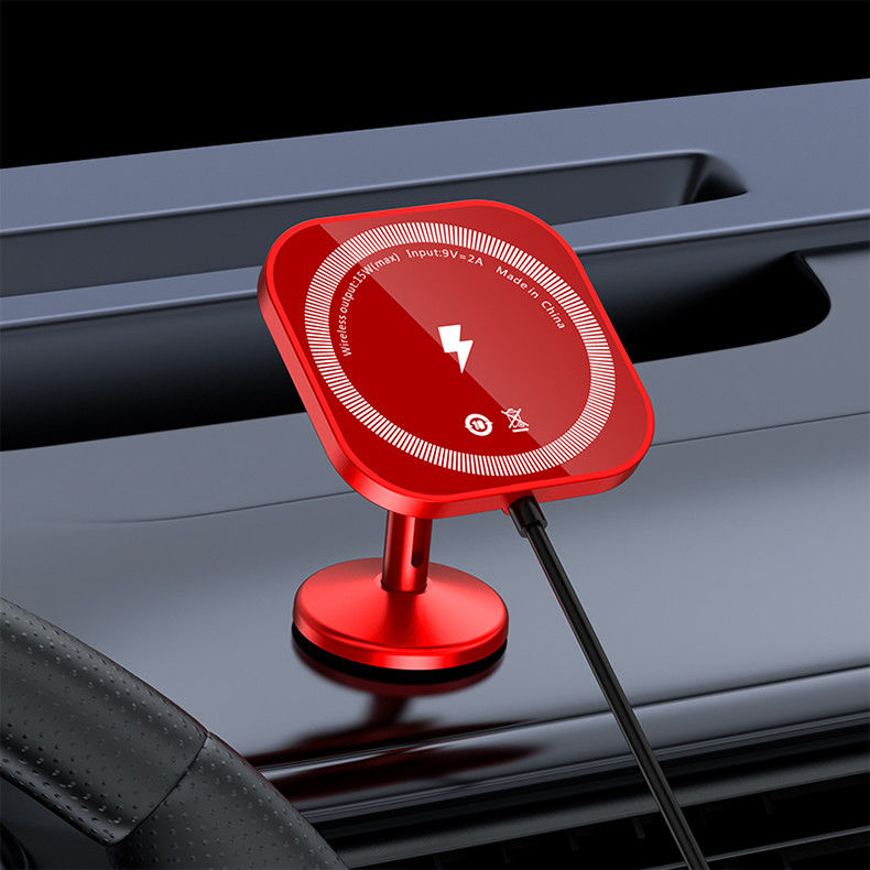 Magnetic Charging Mobile Phone Car Holder 15w Wireless Car Charger Mount Auto-sensing Car Phone Holder