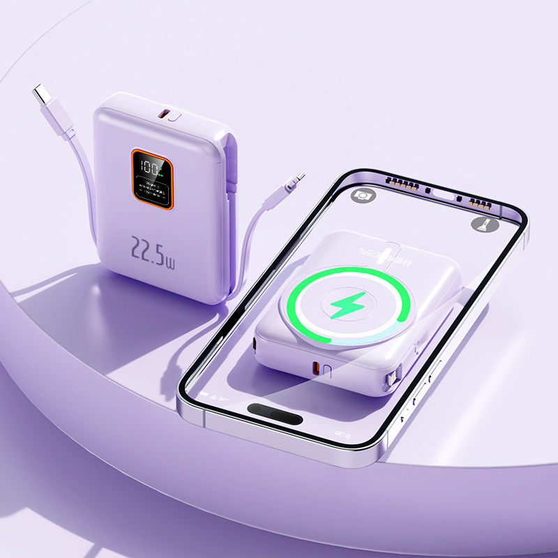 Tempered Glass Magnetic Wireless Charging Power Bank 20000mAh 15W Compact Portable Gift