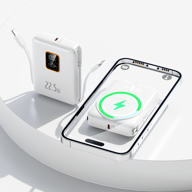 Tempered Glass Magnetic Wireless Charging Power Bank 20000mAh 15W Compact Portable Gift