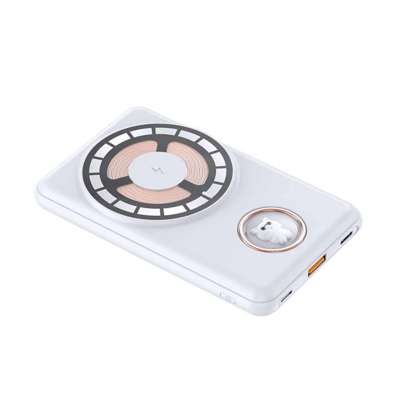 Custom Logo Punk Magnetic Power Bank With Bracket 5000mah 10000 Mah Built In Cable