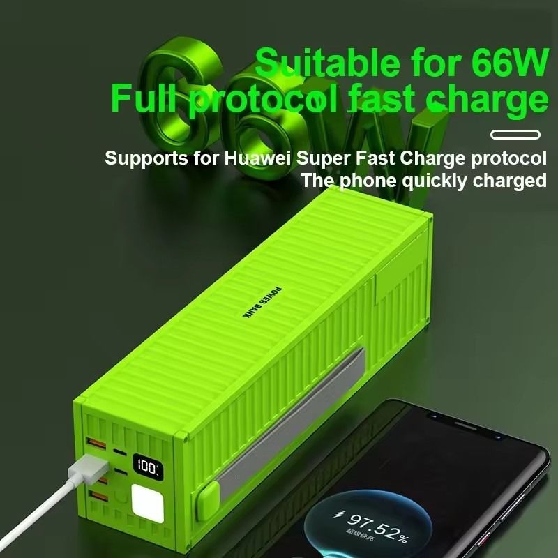 PD22.5W Fast Charging ABS Power Bank 100000mAh Big Capacity Station for Notebook Laptop Triple Type C Eight USB