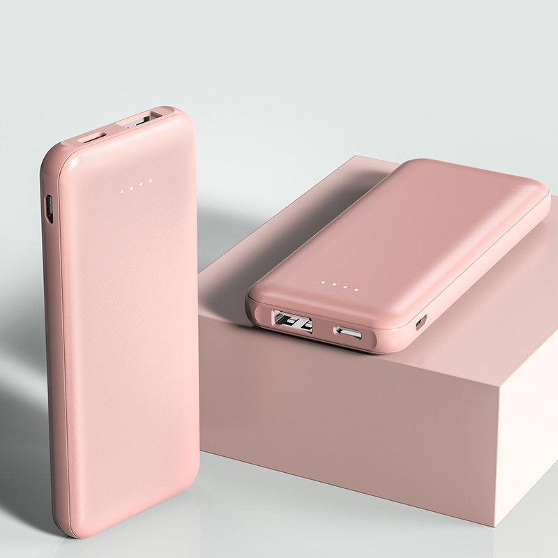5V 2A Custom Logo Slim Mini Power Bank 5000mAh Mobile Charger Pink PowerBank Promotional Gift