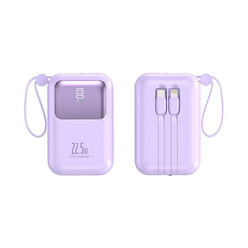 Built-in Cable Portable Power Bank 10000mAh Fast Charging PD20W USB 22.5W for All Phones