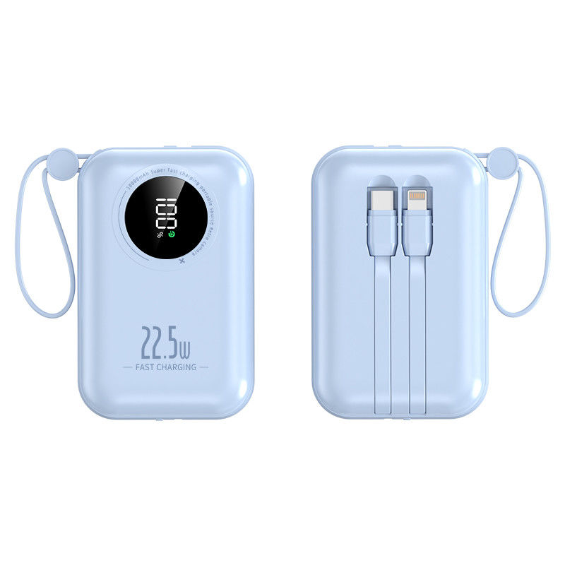 Power Bank Battery Pack 10000mAh 22.5W High Speed Charging Portable Charger With Built-in USB C Type-c