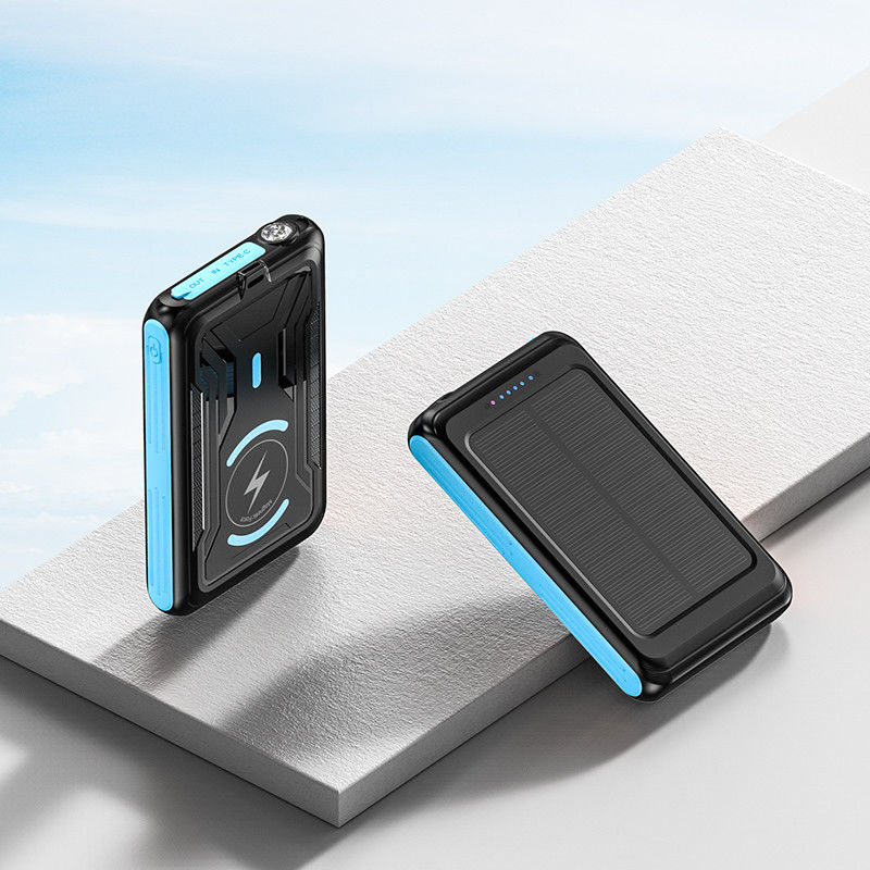 Portable Waterproof Magnetic Solar Power Bank with 5000MAH Capacity and LED Display
