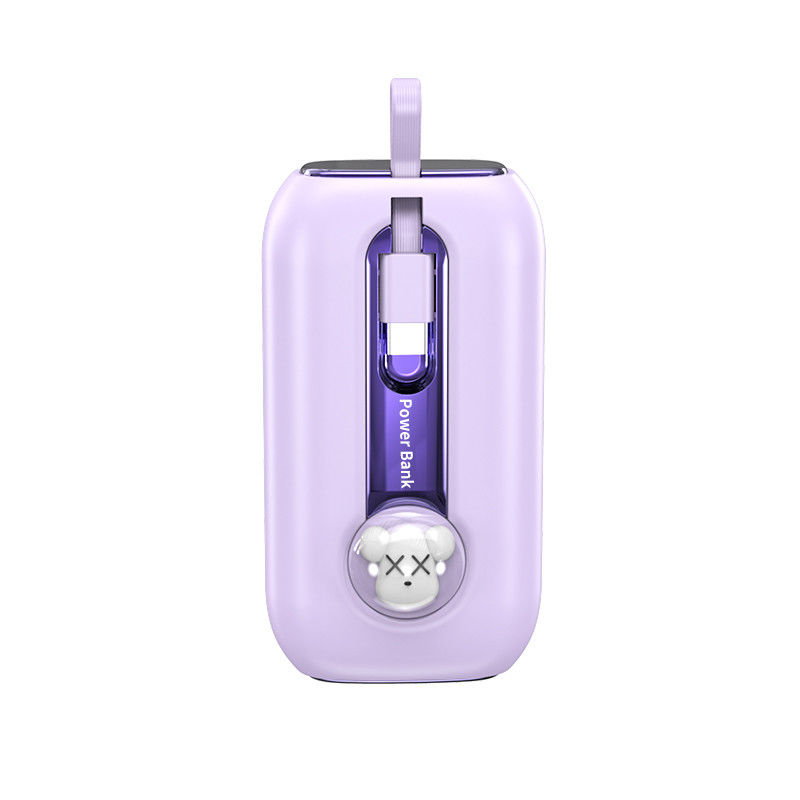 22W Colorful Series Two-Wire Mobile Power Supply Fast Charger 193g ABS Power Bank