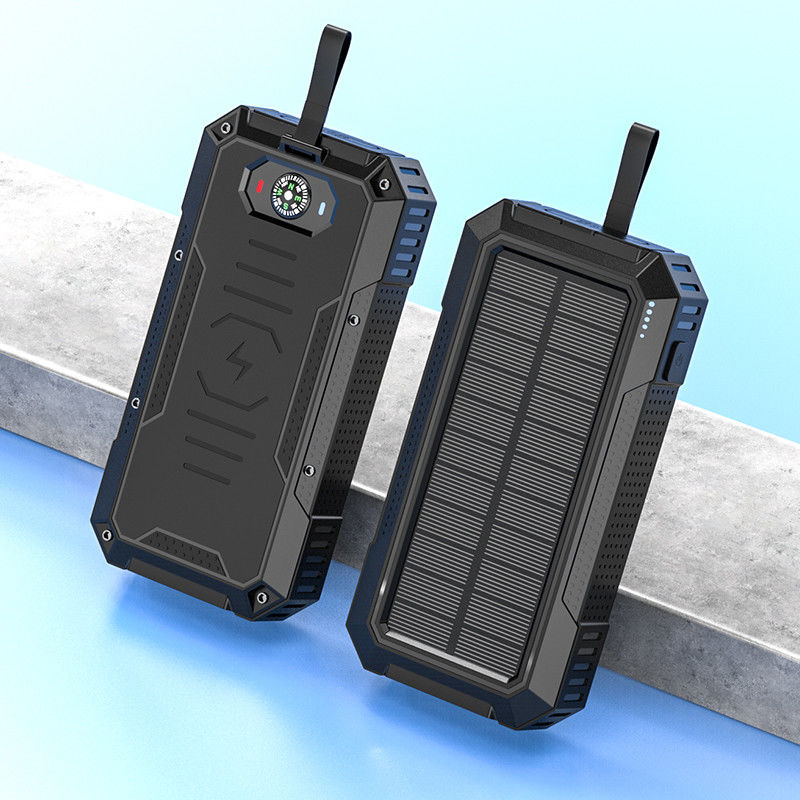 Outdoor Mobile Phone Fast Charging Power Banks 30000Mah Waterproof Wireless Solar Panel Charger Powerbank