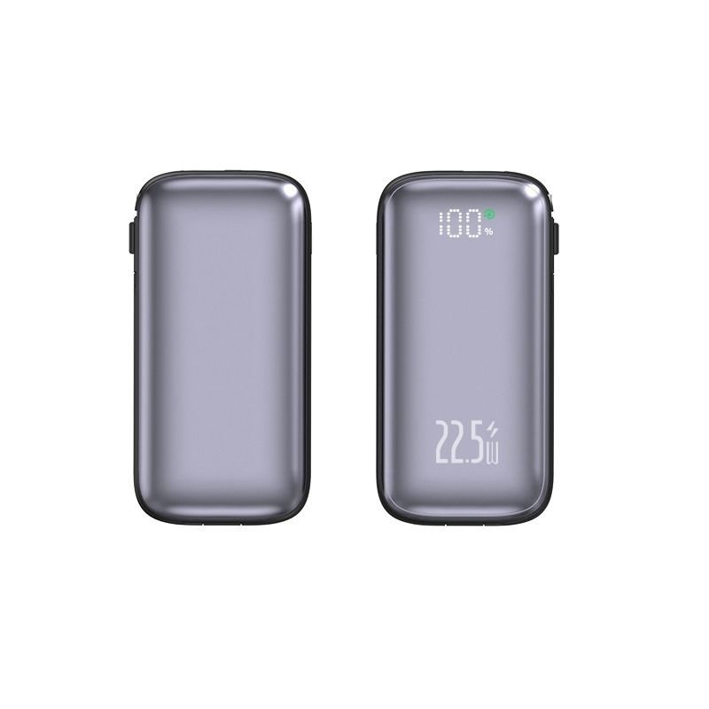 10000mAh Portable Power Bank with Cable and Black ABS PC Material