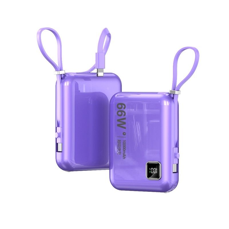 66W 10000mAh Type C PD Mobile Phone Fast Charging Power Bank Plastic Li-polymer Battery