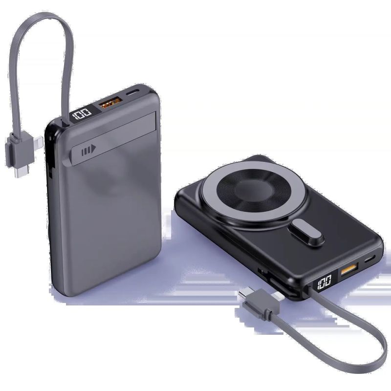 15W QI Magnet Wireless Power Bank 10000mAh with Holder for Mobile Phone Watch 3 in 1 Wireless Charger