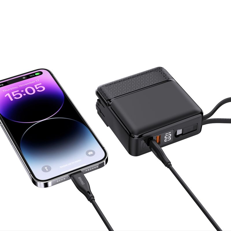 Small and Lightweight Power Bank with Type-C Input Interface and Digital Display
